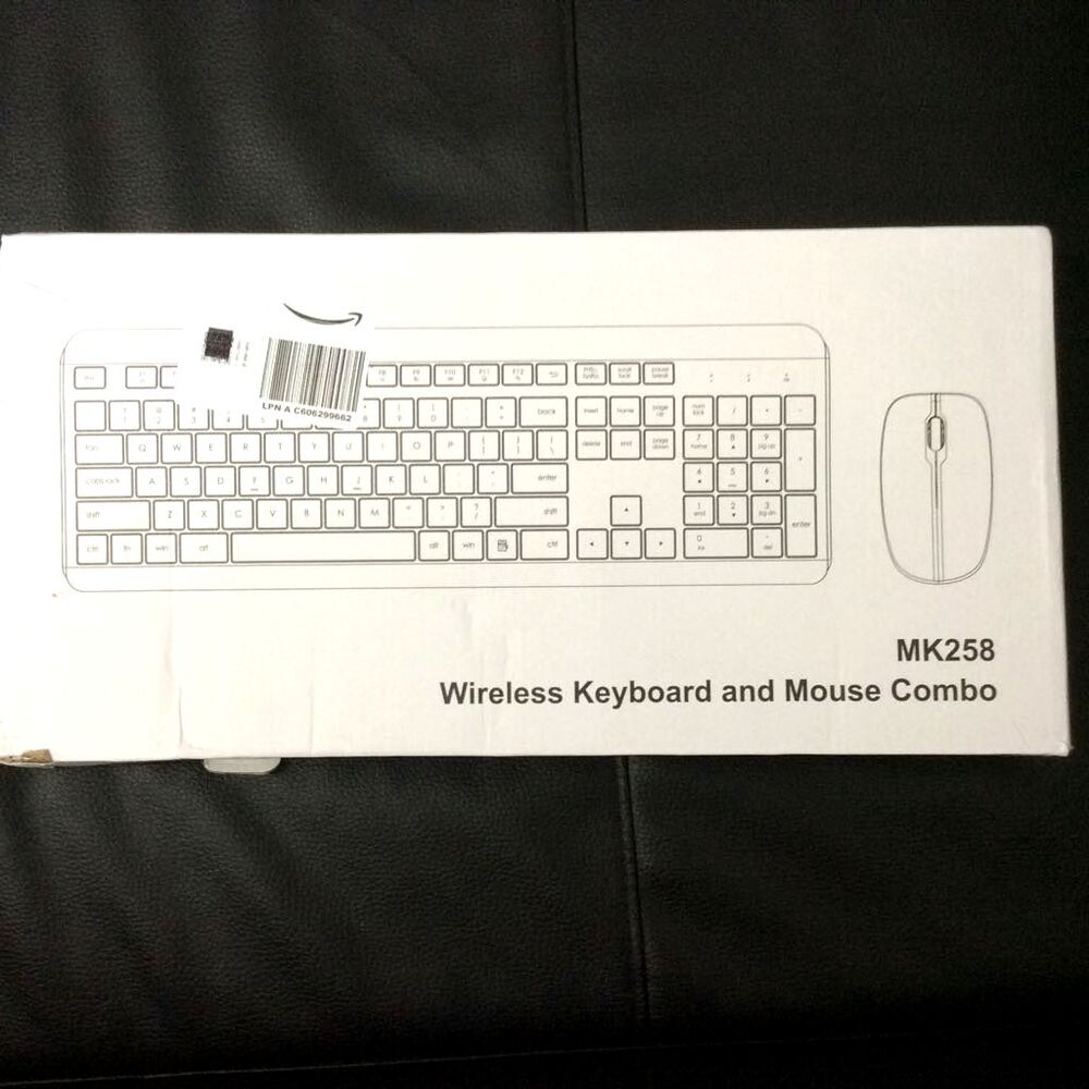 Wireless Keyboard & Mouse Combo – Black – USB Receiver – Quiet Slim Design (New)